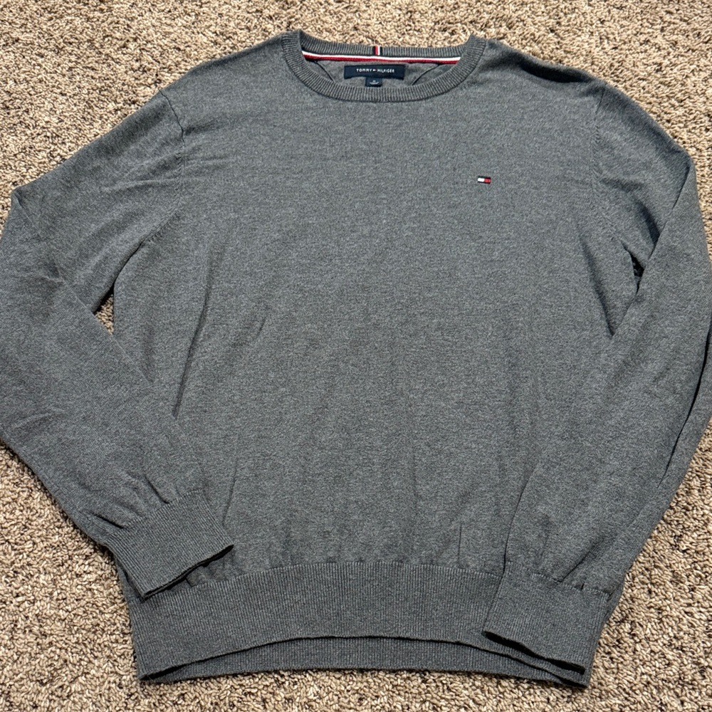Tommy Hilfiger Men's Charcoal Crewneck Sweater